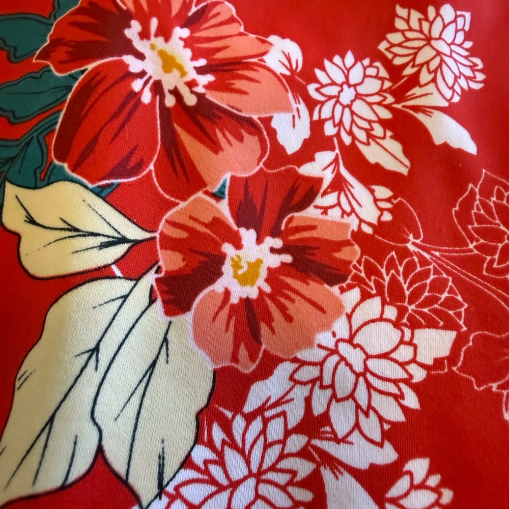 Torrid 2 Floral Tropical Hawaiian Red Two-Piece Swimsuit Set Gorgeous - Picture 3 of 16
